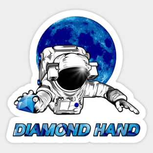 Diamond hand, Bitcoin, Amc crypto, To the moon Sticker